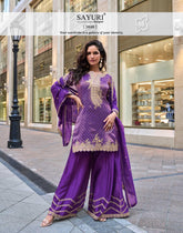 Sayuri Designer Presents:The Swati (3 Pcs) Ensemble in Pure Viscos Simar Jacquard Silk 5848